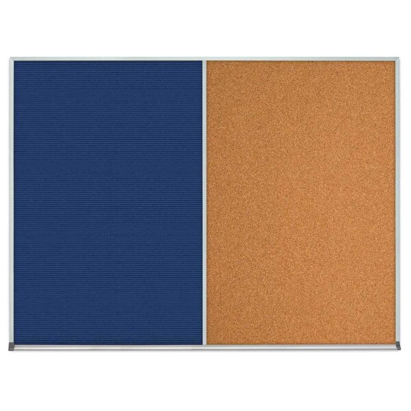 United Visual Products Double Door Radius Corkboard, 60"x36", Sat UV7004RC-SATIN-AMETHY - main